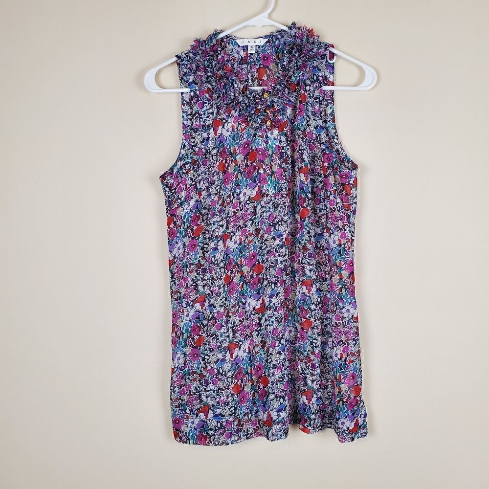 CAbi Style 355 Liberty Floral Sleeveless Blouse Size Small